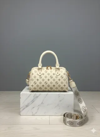 Bolso Beige con Estampado Marrón