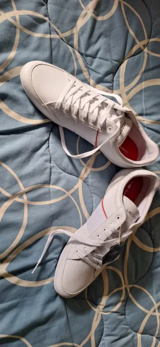 Lacoste Sapatilhas Brancas e Vermelhas