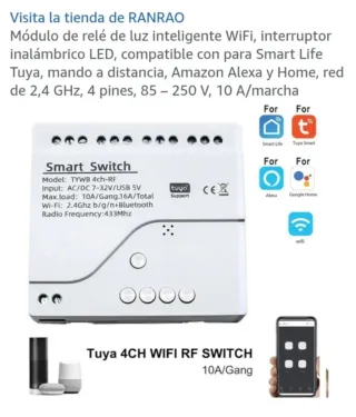 Módulo Relé Inteligente WiFi 4 Canales