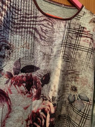 Jersey mujer estampado flores y cuadros