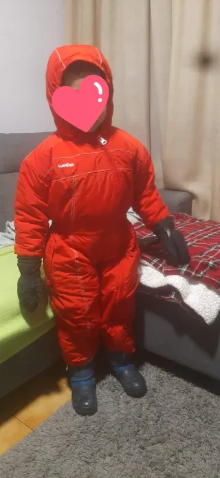 Mono de esquí rojo talla 3/4