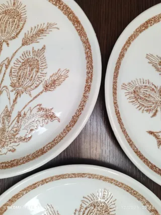 6 Platos Llanos Cerámica Vintage