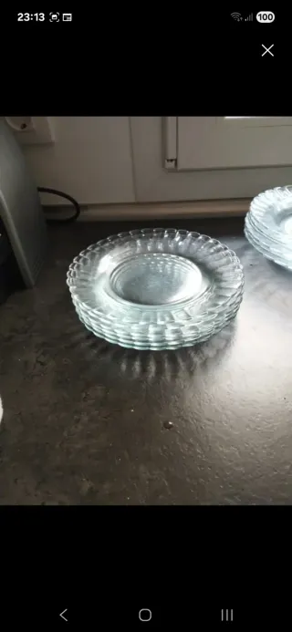 6 Platos Postre Duralex Transparentes