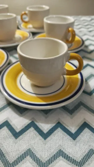 Juego 6 Tazas Café con Platos