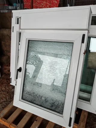 Lote ventanas PVC efecto madera blanca