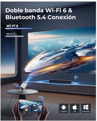 Mini Proyector 4K con Apps y Auto Keystone