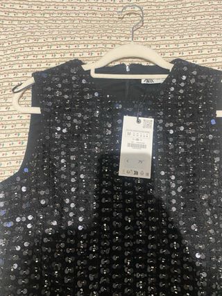 Vestido lentejuelas Zara Talla S
