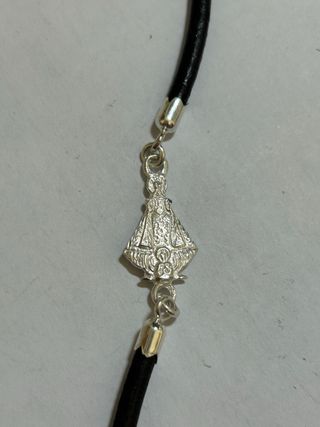 Pulsera Plata y Caucho Virgen Esperanza Calasparra