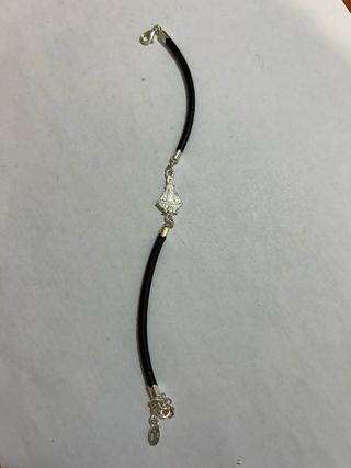 Pulsera Plata y Caucho Virgen Esperanza Calasparra