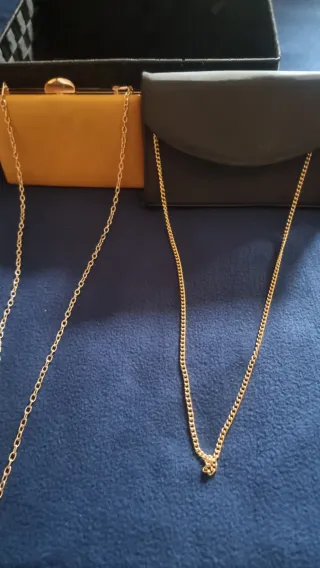 2 Carteras de fiesta doradas negra y.mostaza