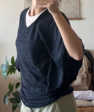 Poncho azul talla única