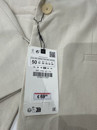 Chaqueta Zara Hombre Beige