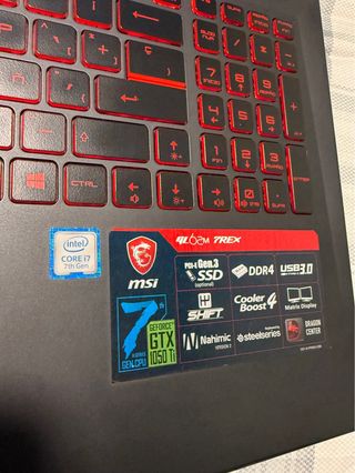 Portátil Gaming MSI i7 GTX 1050Ti SSD