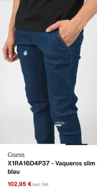 Pantalón Vaquero Guess Jeans Slim Tapered.