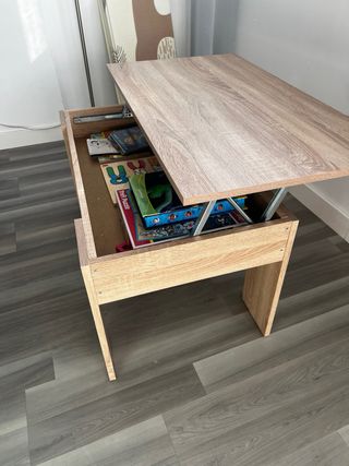 Mesa de centro elevable de madera