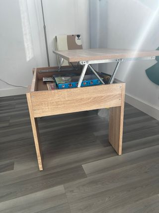 Mesa de centro elevable de madera