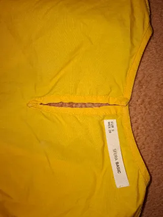 Camisa Vestir Amarilla Manga Campana Talla S