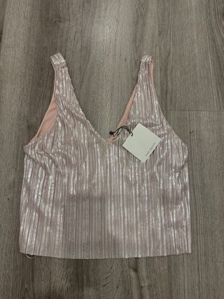 Top tirantes brillante talla M Zara con etiqueta