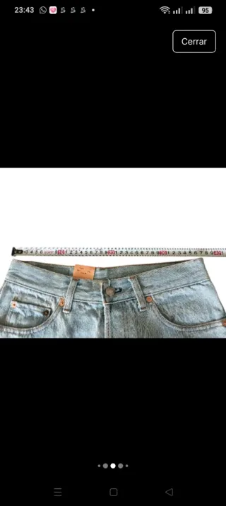 Levi's 501 XX Original USA Talla M, error talla
