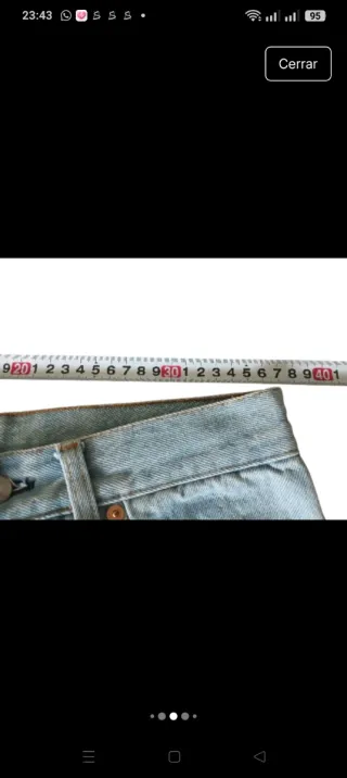 Levi's 501 XX Original USA Talla M, error talla