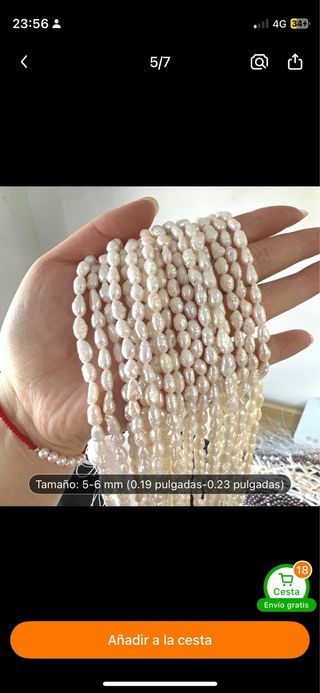 Perlas de agua dulce 5-6 mm estilo bohemio