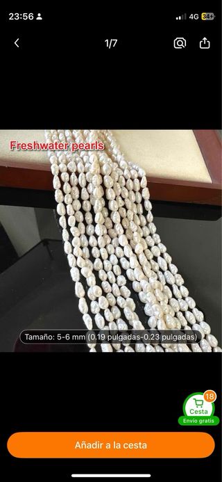 Perlas de agua dulce 5-6 mm estilo bohemio