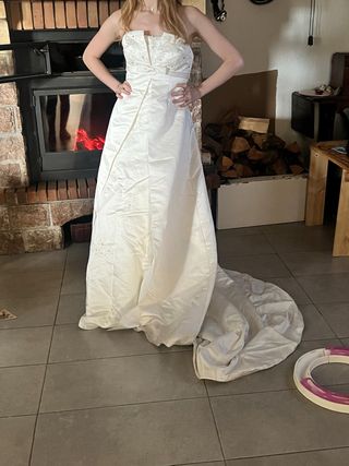 Vestido de Novia Raso Palabra de Honor