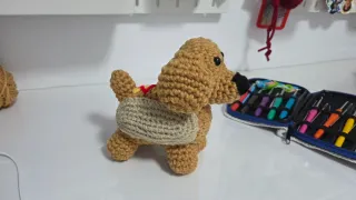 Peluche perro salchicha hecho a mano