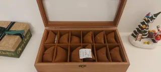 Scatola porta orologi in legno 12 posti