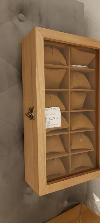 Scatola porta orologi in legno 12 posti