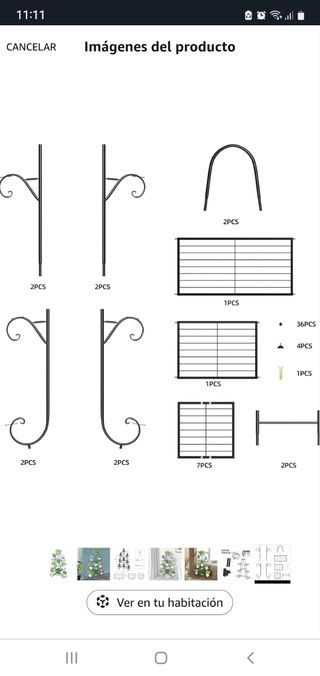 Estantería para plantas de metal negra