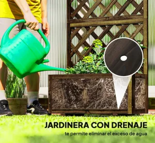 Jardinera Madera con Enrejado Marrón