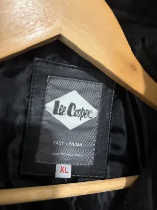 Chaqueta de cuero Lee Cooper negra