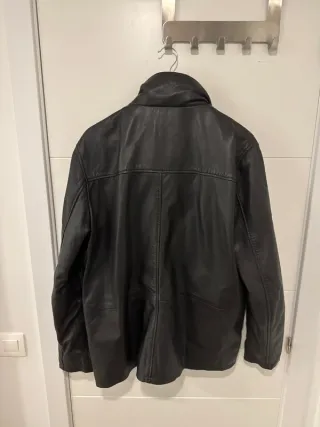 Chaqueta de cuero Lee Cooper negra