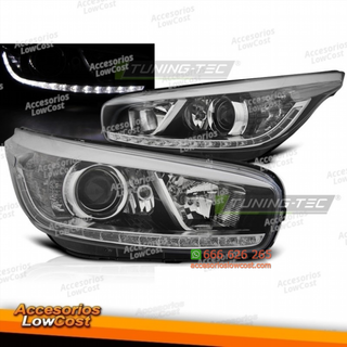 FAROS DELANTEROS PARA KIA CEED II 12-18 LED NEGRO