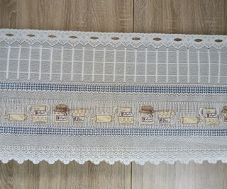 Lote Cortinas Vintage Encaje Poliéster Años 70-80