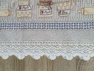 Lote Cortinas Vintage Encaje Poliéster Años 70-80