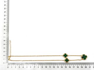 gargantilla oro 18k con piedra con malaquita,onix 22cm