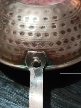 Cazo Cobre Artesanal Martillado Punzado