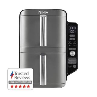 Ninja Double Stack XL Freidora de aire, 9,5 l, Doble cesta vertical, 4 niveles de cocciÃ³n, 2 cestas y 2 rejillas, diseÃ±o para ahorrar mÃ¡s espacio, 6 funciones de cocciÃ³n, 8 porciones, en gris,...