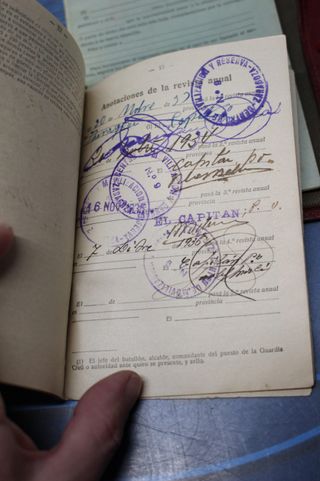 Cartilla Militar de Tropa 1932 – 1936, Hoja de Movilización y funda.