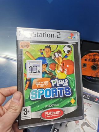 Videojuegos PS2 -4 juegos Sony PlayStation 2, play 2 + play sports + kinetic +metal gear solid + cámaras eye toy
