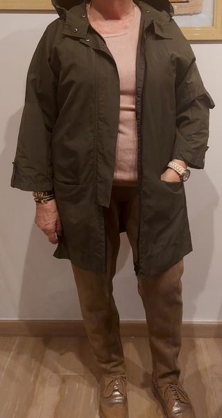 Parka impermeable midi talla L para lluvia