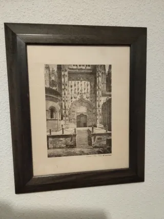 Cuadro Pintura Acuarela Paisaje Pueblo