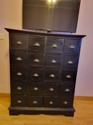 Cómoda Boticaria Antigua Negra