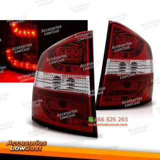 Faros traseros LED rojos y blancos para Skoda Oct