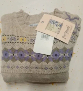 Jersey de Mayoral punto beige multicolor nuevo T 2