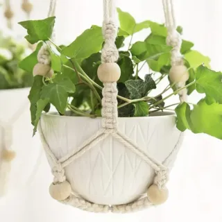 2 Cuelga Macetas Macramé Algodón