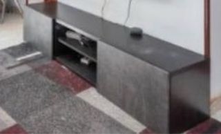 Mueble TV salón negro y gris