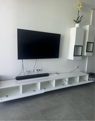 Mueble TV modular blanco y gris